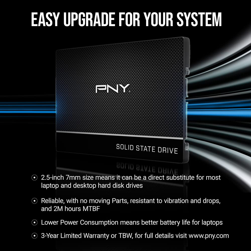 PNY CS900 500GB 3D NAND 2.5" SATA III Internal Solid State Drive (SSD) - (SSD7CS900-500-RB) - Image 8