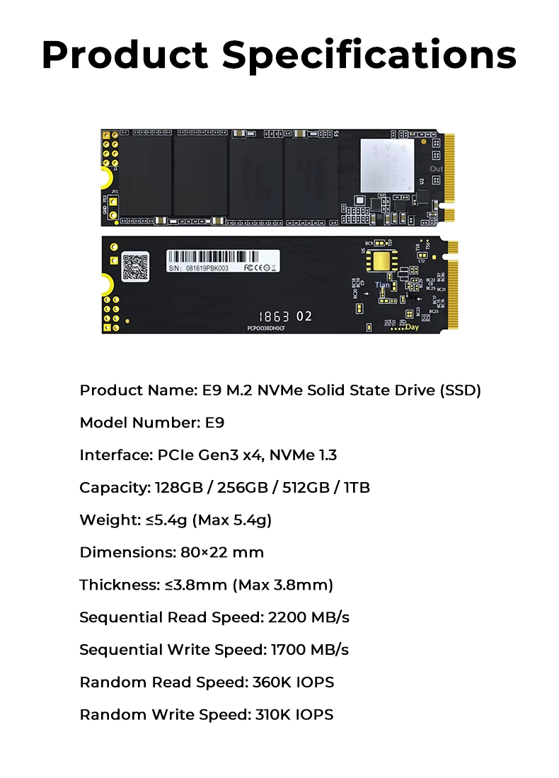 M.2 PCIe Gen4x4 NVMe 1.3 Gaming SSD, 512GB/1TB/2TB/4TB, Heatsink, Laptop & Desktop - Image 4